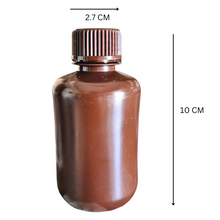Load image into Gallery viewer, Reagent Bottle (Narrow Mouth) HDPE Plastic mold Plastic Amber color 125 ml (Pack of 1)