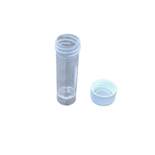 Load image into Gallery viewer, Sample collection vials or media transport tube 5 ml Pack of 10 non sterile plastic lab sample storage vial with screw cap | leak proof PP vial for chemical, biological & diagnostic use