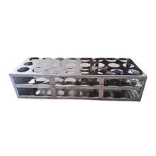 Load image into Gallery viewer, Test Tube Stand Stainless Steel 304 grade, Size 40 mm × 24 Holes Test Tube rack for Laboratory Pack of 1