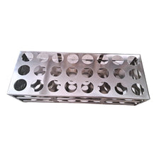 Load image into Gallery viewer, Test Tube Stand Stainless Steel 304 grade, Size 40 mm × 24 Holes Test Tube rack for Laboratory Pack of 1