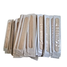 Load image into Gallery viewer, Sterile Disposable Wood Spatula or Tongue Depressor Use Dental clinics, Skin Care Waxing, Hair Removal Wooden Sticks, Toiletry Kit Spatula Pack of 10