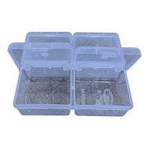 Load image into Gallery viewer, Plastic Boxes 4 in 1 (with 4 Lid) Small Plastic Boxes for Storage of Multipurpose Things Pack of 1 Transparent Square For Multi use at home, office, shop etc Size Small 10 X 8.5 X 3 mm