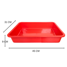 Load image into Gallery viewer, Laboratory Tray 45 x 31 x 9 cm Pack of 1 | Plastic lab Utility Tray with Raised Edges red Color | lab Instrument & Equipment Tray | Medical, Pharmacy, Dental & Research lab Tray