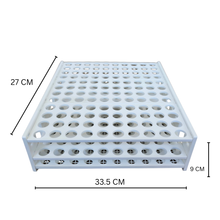 Load image into Gallery viewer, Test Tube Rack 20 mm × 120 Tubes Pack of 1 | Polypropylene (PP) Lab Test Tube Stand | High Capacity Chemical Resistant & Autoclavable Plastic Tube Holder for Biology, Lab & Industrial Use