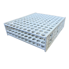 Load image into Gallery viewer, Test Tube Rack 20 mm × 120 Tubes Pack of 1 | Polypropylene (PP) Lab Test Tube Stand | High Capacity Chemical Resistant & Autoclavable Plastic Tube Holder for Biology, Lab & Industrial Use