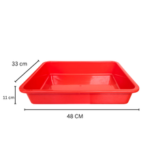 Load image into Gallery viewer, Laboratory Tray 48 x 33 x 11 cm Pack of 1 | Plastic lab Utility Tray with Raised Edges red Color | lab Instrument & Equipment Tray | Medical, Pharmacy, Dental & Research lab Tray