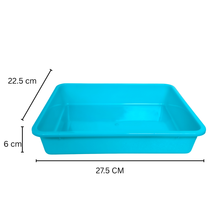 Load image into Gallery viewer, Laboratory Tray 27.5 x 22.5 x 6 cm Pack of 2 | Plastic lab Utility Tray with Raised Edges Sky Blue Color | lab Instrument & Equipment Tray | Medical, Pharmacy, Dental & Research lab Tray