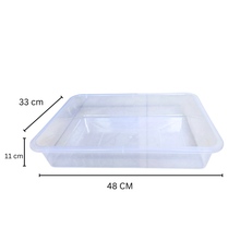 Load image into Gallery viewer, Laboratory Tray 48 x 33 x 11 cm Pack of 1 | Plastic lab Utility Tray with Raised Edges transperant | lab Instrument & Equipment Tray | Medical, Pharmacy, Dental & Research lab Tray