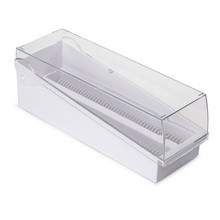 Load image into Gallery viewer, Microscope Slide Storage Box with Removable Tray | Slide Storage Rack | ABS Material White Slide Storage Box with Hinged Lid and Removable Draining Tray, 100-Place Pack of 1 Polylab