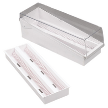 Load image into Gallery viewer, Microscope Slide Storage Box with Removable Tray | Slide Storage Rack | ABS Material White Slide Storage Box with Hinged Lid and Removable Draining Tray, 100-Place Pack of 1 Polylab