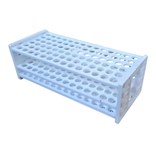 Load image into Gallery viewer, Test Tube Rack 13 mm × 84 Tubes Pack of 1 | Polypropylene (PP) Laboratory Test Tube Stand | Chemical Resistant Plastic Tube Holder for School, College & Lab Use
