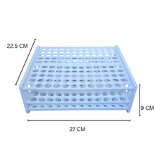Load image into Gallery viewer, Test Tube Rack 16 mm × 120 Tubes | Polypropylene (PP) Laboratory Test Tube Stand | High Capacity Chemical Resistant & Autoclavable Plastic Tube Holder for Lab, College & Research Use
