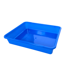Load image into Gallery viewer, Laboratory Tray 27.5 x 22.5 x 6 cm Pack of 2 | Plastic lab Utility Tray with Raised Edges Blue Color | lab Instrument & Equipment Tray | Medical, Pharmacy, Dental & Research lab Tray