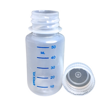 Load image into Gallery viewer, Reagent Bottle Printed Graduation Leak proof Wide Mouth with cap Capacity 60 ml Material Polypropylene For filling Liquid in Laboratory Pack of 1