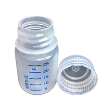 Load image into Gallery viewer, Reagent Bottle Printed Graduation Leak proof Wide Mouth with cap Capacity 30 ml Material Polypropylene For filling Liquid in Laboratory Pack of 1