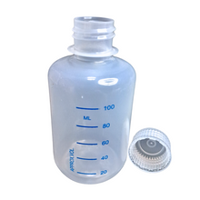 Load image into Gallery viewer, Reagent Bottle Printed Graduation Leak proof Narrow Mouth with cap Capacity 125 ml Material Polypropylene For filling Liquid in Laboratory Pack of 1