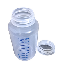 Load image into Gallery viewer, Reagent Bottle Printed Graduation Leak proof Wide Mouth with cap Capacity 250 ml Material Polypropylene For filling Liquid in Laboratory Pack of 1