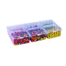 Load image into Gallery viewer, Multipurpose Plastic Storage Box Pack of 1 Individual Lids From Outside Six Compartment Storage Box Transparent Rectangular For Multi use at home, office, shop etc Size 235 X 125 X 40 mm