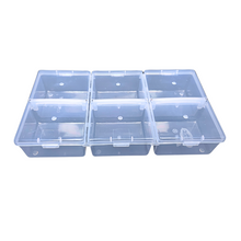 Load image into Gallery viewer, Multipurpose Plastic Storage Box Pack of 1 Individual Lids From Outside Six Compartment Storage Box Transparent Rectangular For Multi use at home, office, shop etc Size 235 X 125 X 40 mm
