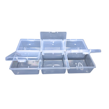 Load image into Gallery viewer, Multipurpose Plastic Storage Box Pack of 1 Individual Lids From Outside Six Compartment Storage Box Transparent Rectangular For Multi use at home, office, shop etc Size 235 X 125 X 40 mm