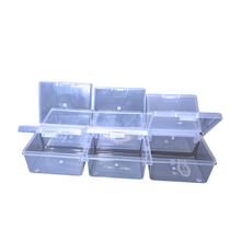 Load image into Gallery viewer, Multipurpose Plastic Storage Box Pack of 1 Individual Lids From Outside Six Compartment Storage Box Transparent Rectangular For Multi use at home, office, shop etc Size 235 X 125 X 40 mm