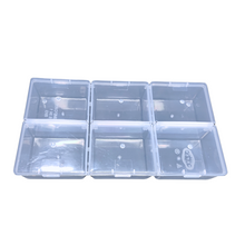 Load image into Gallery viewer, Multipurpose Plastic Storage Box Pack of 1 Individual Lids From Outside Six Compartment Storage Box Transparent Rectangular For Multi use at home, office, shop etc Size 235 X 125 X 40 mm