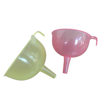 Load image into Gallery viewer, Funnel Plastic All Purpose Wide-Mouth Color Plastic Funnel Pack of 1 Food Grade And BPA Free With Mini Handle for Kitchen, Transfer Any Liquid, Oils etc. (Size: 100 mm)