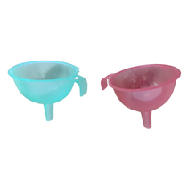 Load image into Gallery viewer, Funnel Plastic All Purpose Wide-Mouth Color Plastic Funnel Pack of 1 Food Grade And BPA Free With Mini Handle for Kitchen, Transfer Any Liquid, Oils etc. (Size: 100 mm)