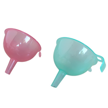 Load image into Gallery viewer, Funnel Plastic All Purpose Wide-Mouth Color Plastic Funnel Pack of 1 Food Grade And BPA Free With Mini Handle for Kitchen, Transfer Any Liquid, Oils etc. (Size: 100 mm)