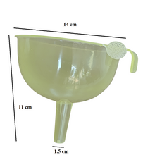 Load image into Gallery viewer, Funnel Plastic All Purpose Wide-Mouth Color Plastic Funnel Pack of 1 Food Grade And BPA Free With Mini Handle for Kitchen, Transfer Any Liquid, Oils etc. (Size: 140 mm)