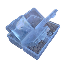 Load image into Gallery viewer, Multipurpose Plastic Storage Box Individual Lids Pack of 1 From Outside 4 Compartment Storage Box Transparent Rectangular For Multi use at home, office, shop etc Size 115 X 95 X 35 mm