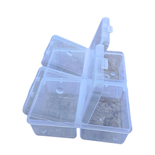 Load image into Gallery viewer, Multipurpose Plastic Storage Box Individual Lids Pack of 1 From Outside 4 Compartment Storage Box Transparent Rectangular For Multi use at home, office, shop etc Size 115 X 95 X 35 mm