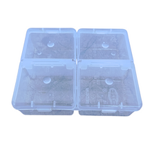 Load image into Gallery viewer, Multipurpose Plastic Storage Box Individual Lids Pack of 1 From Outside 4 Compartment Storage Box Transparent Rectangular For Multi use at home, office, shop etc Size 115 X 95 X 35 mm
