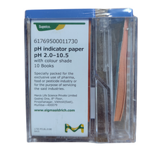 Load image into Gallery viewer, pH Paper Merck 2.0 to 10.5 PH Merck Indicator Papers Full Range 10 book (200 Strips) Pack of 1