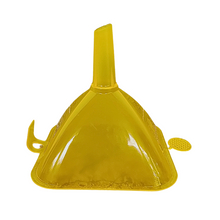 Load image into Gallery viewer, Plastic Funnel Square Shape All Purpose Wide-Mouth Color Food Grade And BPA Free Pack of 1 With Mini Handle for Kitchen, Transfer Any Liquid, Oils etc. (Size: 120 mm)