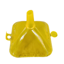 Load image into Gallery viewer, Plastic Funnel Square Shape All Purpose Wide-Mouth Color Food Grade And BPA Free Pack of 1 With Mini Handle for Kitchen, Transfer Any Liquid, Oils etc. (Size: 120 mm)