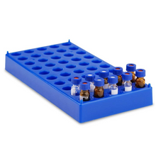 Load image into Gallery viewer, HPLC Vial tray or rack for 2ml HPLC Sample vials 50 Holes with Diameter 12 mm, Stackable Vial Racks Pack of 1