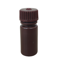 Load image into Gallery viewer, Reagent Bottle Laboratory Grade HDPE Narrow Mouth Amber Leak proof with cap Capacity 4 ml For filling Liquid Laboratory Pack of 1