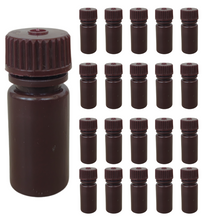 Load image into Gallery viewer, Reagent Bottle Laboratory Grade HDPE Narrow Mouth Amber Leak proof with cap Capacity 4 ml For filling Liquid Laboratory Pack of 1
