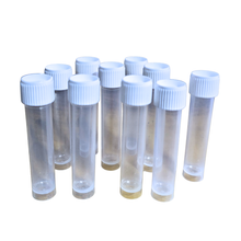 Load image into Gallery viewer, Sample collection vials or media transport tube 10 ml Pack of 10 non sterile plastic lab sample storage vial with screw cap | leak proof PP vial for chemical, biological & diagnostic use