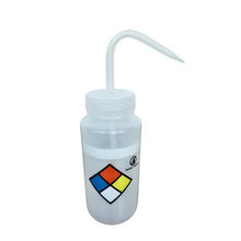 Load image into Gallery viewer, Wash bottle with blank writable label pack of 1 for lab ldpe made wide mouth 500ml polypropylene cap for chemical solvent wash bottle for school, college & testing labs