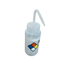 Load image into Gallery viewer, Wash bottle with blank writable label pack of 1 for lab ldpe made wide mouth 500ml polypropylene cap for chemical solvent wash bottle for school, college & testing labs