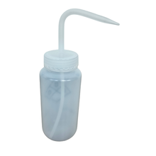 Load image into Gallery viewer, Wash bottle Distilled Water printed labelled pack of 1 for lab ldpe made wide mouth 500ml polypropylene cap for chemical solvent wash bottle for school, college & testing labs