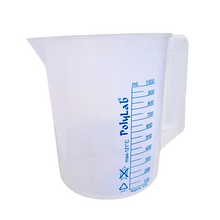Load image into Gallery viewer, Measuring Jug 1000 ml or 1 LTR Printed Plastic, Beaker with Handle, Molded in Polypropylene - Screen Printed Graduations, Spout & Handle for Easy Pouring (1000 ml, Pack of 1)