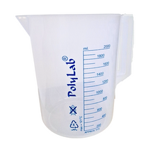 Load image into Gallery viewer, Measuring Jug Printed Plastic 2000 ml or 2 LTR Beaker with Handle, Molded in Polypropylene - Screen Printed Graduations, Spout & Handle for Easy Pouring (2000 ml, Pack of 1)