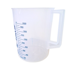 Load image into Gallery viewer, Measuring Jug Printed Plastic 2000 ml or 2 LTR Beaker with Handle, Molded in Polypropylene - Screen Printed Graduations, Spout & Handle for Easy Pouring (2000 ml, Pack of 1)