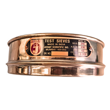 Load image into Gallery viewer, Jayant Test Sieve 200 mm Diameter BBS - 240 and ASTM - 230, 63 micron Pack of 1 stainless steel Mesh with Brass Frame For Laboratory