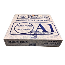 Load image into Gallery viewer, Filter Paper Grade A1 110 mm | Qualitative Round Sheets 11 cm Pack of 100 | Chemistry Lab Experiments for Schools or Laboratory Activities