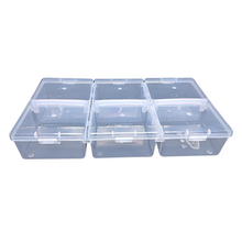 Load image into Gallery viewer, Multipurpose Plastic Storage Box Pack of 1 Individual Lids From Outside Six Compartment Storage Box Transparent Rectangular For Multi use at home, office, shop etc Size 235 X 125 X 40 mm