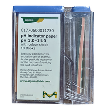 Load image into Gallery viewer, pH Paper merck 1.0 to 14.0 PH Indicator Papers Full Range 10 book (200 Strips) Pack of 1